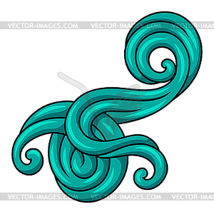 Wave line curl. Color striped texture - vector image