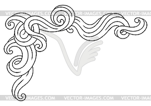 Background with wave line curls. Monochrome - vector image
