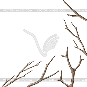 Background with dry bare branches. Decorative - vector clip art