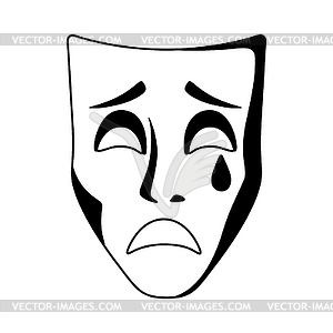 Tragedy mask. Traditional symbol. Image for - vector clipart