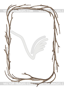 Frame with dry bare branches. Decorative natural - vector image