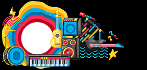 Background with musical instruments. Music party  - vector image
