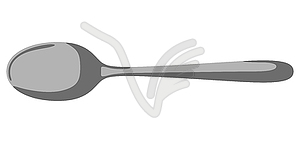 Steel spoon. Kitchen and restaurant utensil - vector image