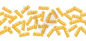 Seamless pattern with Italian pasta fusilli. - vector clipart