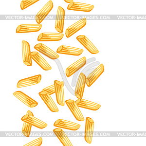 Seamless pattern with Italian pasta penne. - vector clipart