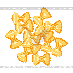 Italian pasta farfalle. Culinary image for menu - color vector clipart