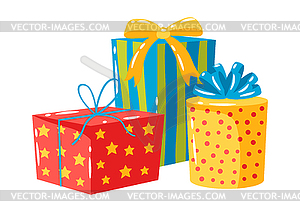 Gift boxes. Colorful present for celebration or - vector clipart