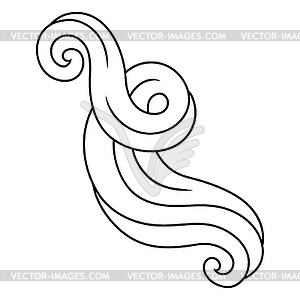 Wave line curl. Monochrome stripes black and white - vector image