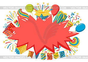 Background with holiday decoration items. Color - vector clipart / vector image