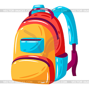 Backpack. School item. Education image for design - vector clip art