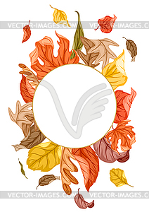 Background with autumn foliage. leaves - vector clipart