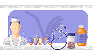 Background with medical and healthcare items. - vector clipart