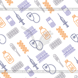 Seamless pattern with medical and healthcare - vector image