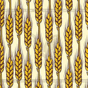 Seamless pattern with wheat. Agricultural image wit - vector image