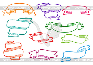 Set of decorative ribbons. Banners in abstract style - vector clipart