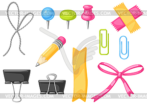 Set of various stationery. Office supplies, - vector image