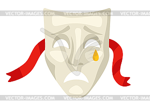 Tragedy mask. Traditional symbol. Image for - vector image