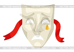 Маска трагедии. Традиционный символ. Изображение для - клипарт в векторном виде