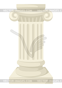 Ancient greek column. Traditional symbol. Image - vector clip art