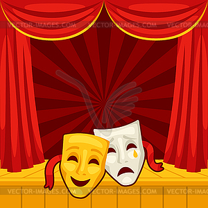 Background with curtains stage. for theatrical - vector image