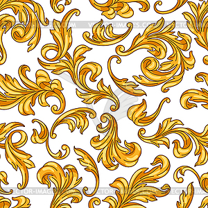 Decorative floral seamless pattern in baroque style - vector clipart