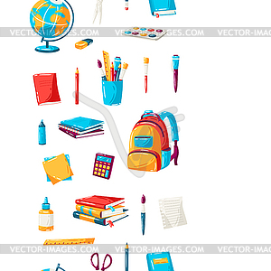 School seamless pattern with education items. - vector image