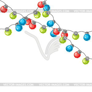 Фон с гирляндой из лампочек. Веселый - стоковый клипарт