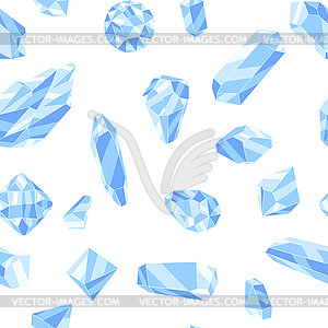 Бесшовный узор с кристаллами или кристаллическими - векторный клипарт / векторное изображение