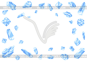 Frame with crystals or crystalline minerals. Jewelr - vector image