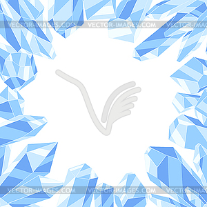Frame with crystals or crystalline minerals. Jewelr - vector clip art