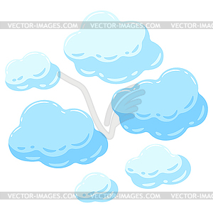 Голубые облака. Мультяшное пасмурное небо - изображение в векторе