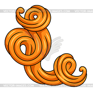 Wave line curl. Color striped texture - vector clip art