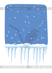 Winter background with icicles. Merry Christmas - vector clip art