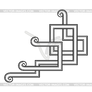 Decorative abstract corner. Vintage corner. - vector clip art