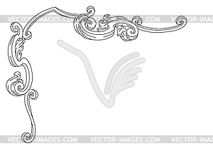 Decorative floral corner in baroque style. - vector image