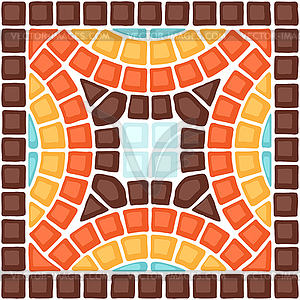 Древний узор мозаичной плитки. Декоративный антиквариат - рисунок в векторе