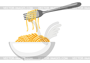 Italian pasta spaghetti. Culinary image for menu - color vector clipart