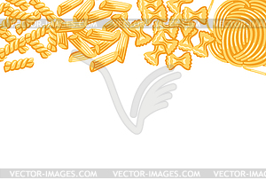 Background with Italian various pasta. Culinary - vector clipart / vector image