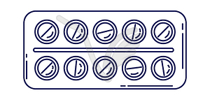 Blister with pills. Medical and healthcare item - vector clipart