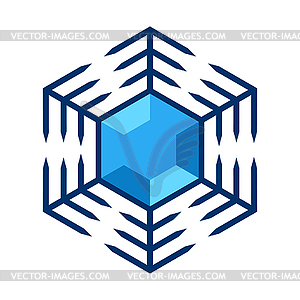 Snowflake. Winter decoration for Merry Christmas an - vector clipart