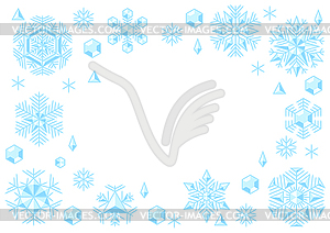 Winter frame with snowflakes. Merry Christmas and - royalty-free vector image