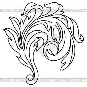 Decorative floral element in baroque style. Engrave - vector clipart