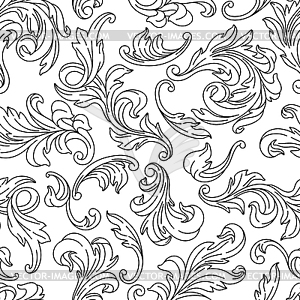 Decorative floral seamless pattern in baroque style - vector clip art