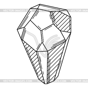 Crystal or mineral. Jewelry precious or semipreciou - vector image