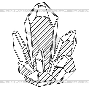 Crystal or mineral. Jewelry precious or semipreciou - vector EPS clipart