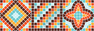 Ancient mosaic tile pattern. Decorative antique - vector clipart
