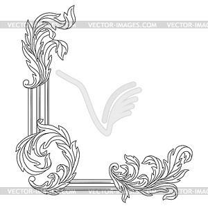 Decorative floral corner in baroque style. - vector clipart