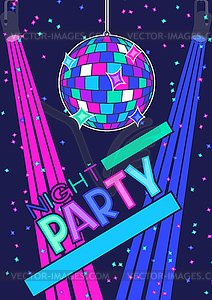 Disco party flyer or concert poster. Colored - vector EPS clipart