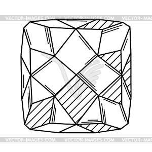 Precious gem stone. Jewelry crystal or crystalline - vector clipart