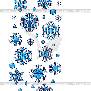 Winter seamless pattern with snowflakes. Merry - color vector clipart